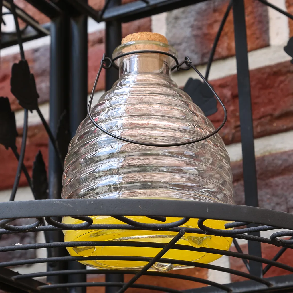 GORANDO Wespenfänger HONIGTOPF - Wespenfalle - Glas - Geriffelt - D: 13cm - H: 17cm - Outdoor 8 GORANDO Wespenfänger HONIGTOPF - Wespenfalle - Glas - Geriffelt - D: 13cm - H: 17cm - Outdoor – Bild 8