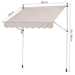 Outsunny Markise Klemmmarkise Sonnenschutz Faltarm Handkurbel Balkon Alu Beige 300 X 150cm -Garten- & Gewächshäuser Geschäft 7bf854cdae32eb48860a49d615146d88