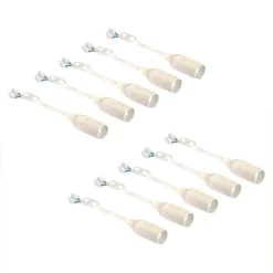 LEDmaxx 10er Pack Baufassung Lampenfassung Renovierfassung Fassung E14 Weiß