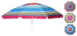 Meinposten Sonnenschirm Strandschirm Strand Balkonschirm Schirm Ø 140 Cm Bunt Gestreift