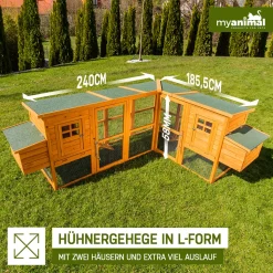 MyAnimal XXXL Hühnerstall MH-13 - Wetterfest & Winterfest - Hochwertiges Kiefernholz (Braun) - Für 8 Hühner - Nistkästen - Etagen Mit Rampen - Sitzstange - Türverriegelungen - Hühnerhaus L-Form 16 MyAnimal XXXL Hühnerstall MH-13 - Wetterfest & Winterfest - Hochwertiges Kiefernholz (Braun) - Für 8 Hühner - Nistkästen - Etagen Mit Rampen - Sitzstange - Türverriegelungen - Hühnerhaus L-Form -Garten- & Gewächshäuser Geschäft 7c40b088bcfeb357ad196a93080124d6