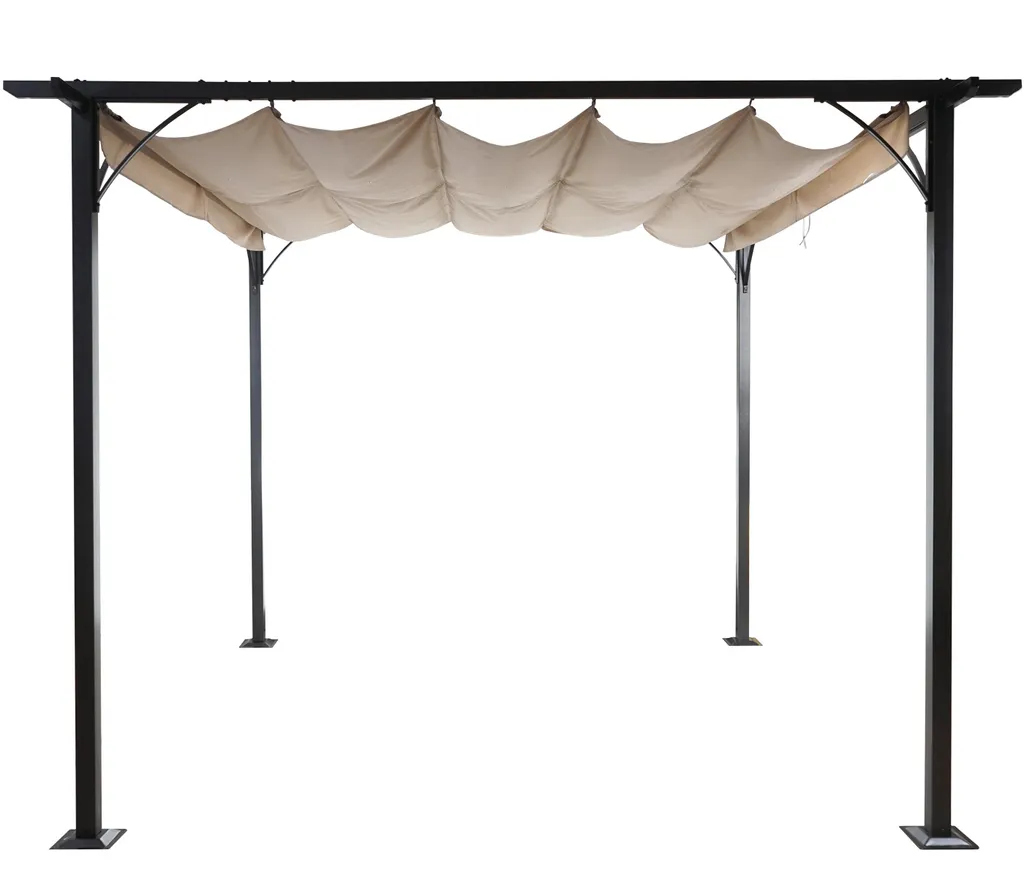 Mendler Pergola MCW-C42, Garten Pavillon, Stabiles 6cm-Gestell + Schiebedach Creme 3x3m 11 Mendler Pergola MCW-C42, Garten Pavillon, Stabiles 6cm-Gestell + Schiebedach Creme 3x3m – Bild 11