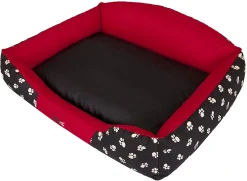 Hobbydog Hundebett Hundesofa Hundekorb, Größe XL, 84 X 65 X 25cm, Krone Rot
