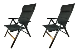 Westfield® Aluminium Klappsessel 2er Set Anthrazit Gepolstert