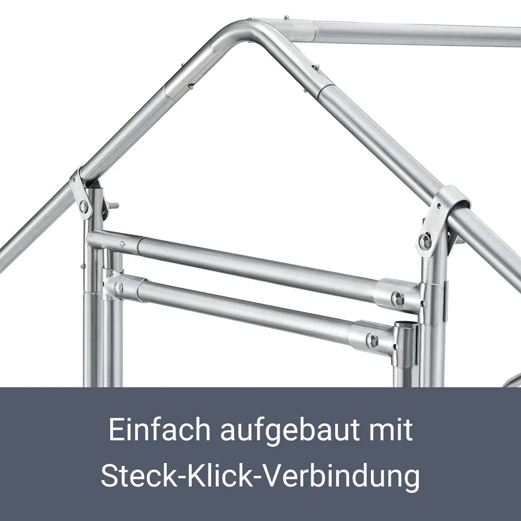 Juskys Freilaufgehege 2x2x2m – Hühnerstall Aus Metall Begehbar Mit 4 M² Lauffläche, Tür & Riegel – Freigehege Für Hühner, Kleintiere & Pflanzen 5 Juskys Freilaufgehege 2x2x2m – Hühnerstall Aus Metall Begehbar Mit 4 M² Lauffläche, Tür & Riegel – Freigehege Für Hühner, Kleintiere & Pflanzen – Bild 5
