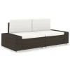 VidaXL Modulares 2-Sitzer-Sofa Poly Rattan Braun