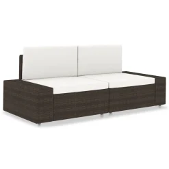 VidaXL Modulares 2-Sitzer-Sofa Poly Rattan Braun