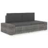 VidaXL Modulares 2-Sitzer-Sofa Poly Rattan Grau