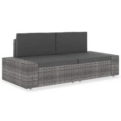 VidaXL Modulares 2-Sitzer-Sofa Poly Rattan Grau