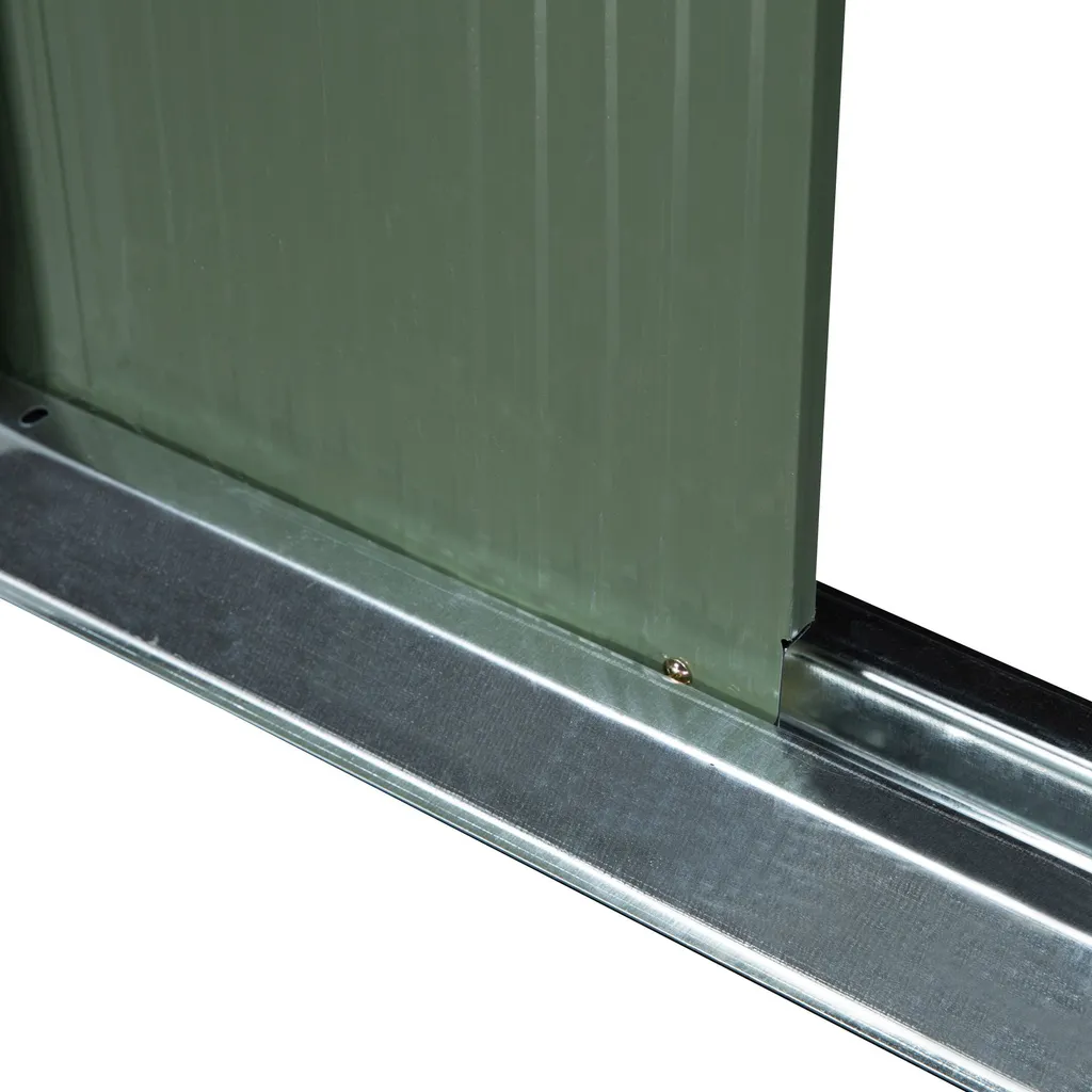 Outsunny Gerätehaus, Gartenhaus, Geräteschuppen Mit Schiebetür, Lüftungsfenster, Pultdach, Outdoor, Stahl, Hellgrün, 277 X 130 X 173 Cm 9 Outsunny Gerätehaus, Gartenhaus, Geräteschuppen Mit Schiebetür, Lüftungsfenster, Pultdach, Outdoor, Stahl, Hellgrün, 277 X 130 X 173 Cm – Bild 9