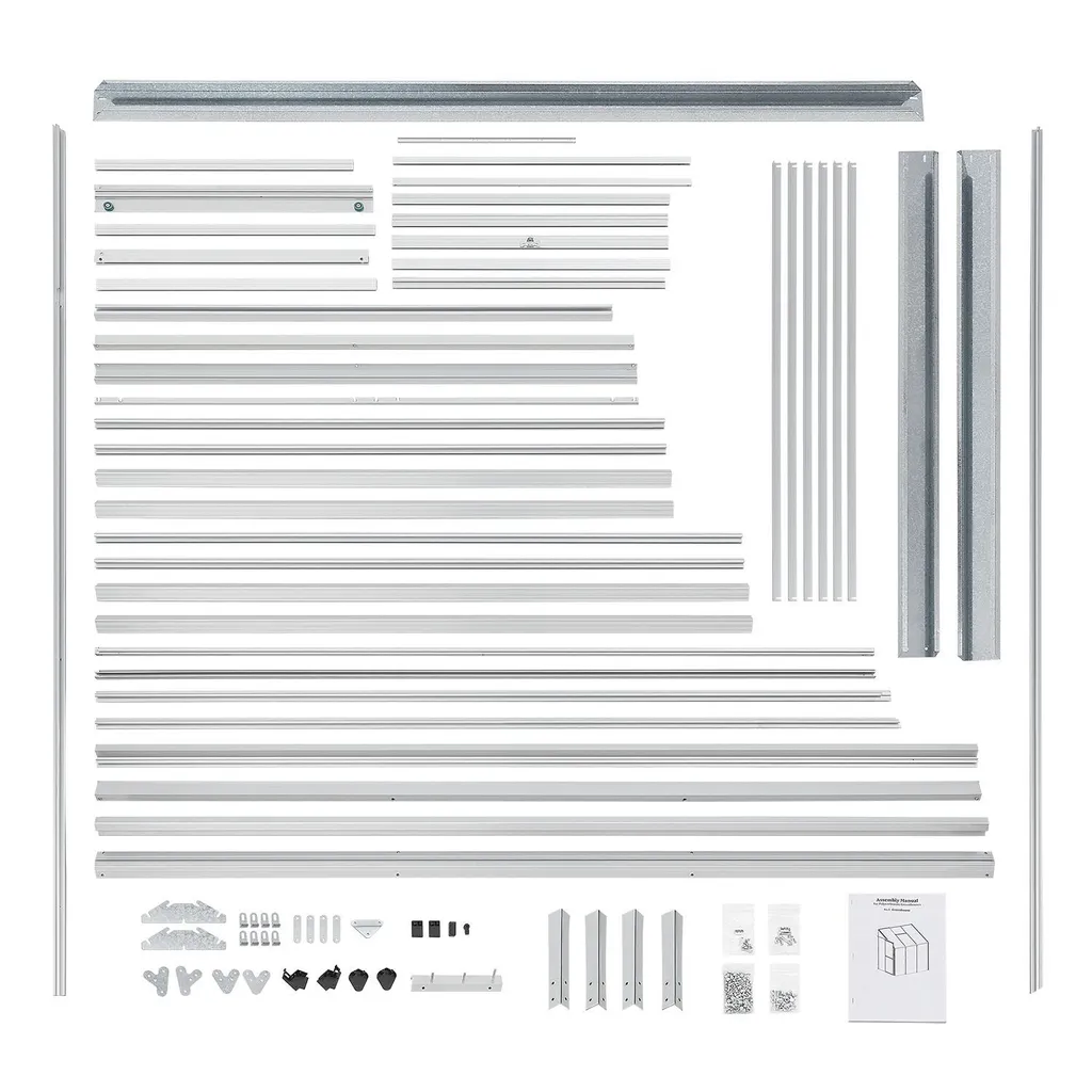 Juskys Aluminium Anlehn-Gewächshaus 2,4 M² – Treibhaus Mit Schiebetür, Fenster Zum Lüften & Stahl-Fundament – Stabiles Pflanzenhaus Für Garten 22 Juskys Aluminium Anlehn-Gewächshaus 2,4 M² – Treibhaus Mit Schiebetür, Fenster Zum Lüften & Stahl-Fundament – Stabiles Pflanzenhaus Für Garten – Bild 22