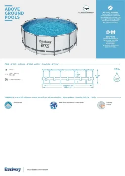 Bestway Steel Pro MAX Pool Rund Ø 366 X 122 Cm 16 Bestway Steel Pro MAX Pool Rund Ø 366 X 122 Cm -Garten- & Gewächshäuser Geschäft 7d6f5a10c7e260e7fd498c06b95fbece