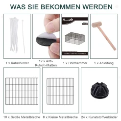 PawHut Kleintiergehege Kleintierkäfig Freigehege DIY Metall Multi-Winkel-Verbindungen Anti-Rutsch-Matte öffenbar 16 Platten Schwarz 105 X 70 X 45 Cm -Garten- & Gewächshäuser Geschäft 7da176802bfe78fdcca371605f3ebf09