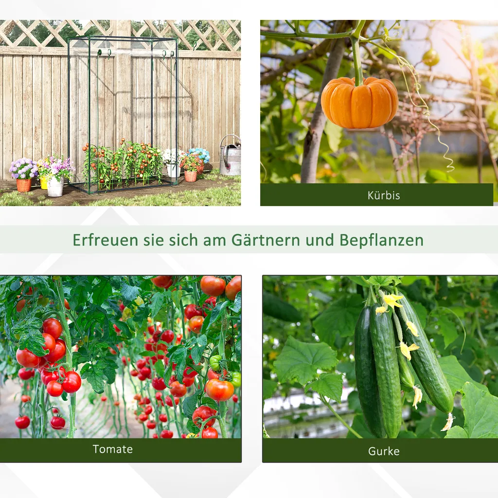 Outsunny Gewächshaus Treibhaus Tomatenhaus Frühbeet Mit Tür Zum Aufrollen Stahl PVC Transparent 100x50x149 Cm 2 Outsunny Gewächshaus Treibhaus Tomatenhaus Frühbeet Mit Tür Zum Aufrollen Stahl PVC Transparent 100x50x149 Cm – Bild 2