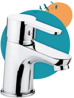 Calmwaters® Wasserhahn Bad - 56 Mm Auslaufhöhe - Leichte Reinigung - Robuster Messingkern - Mit Excentergarnitur Und 35 Cm Anschlussschläuche - Hochdruck Waschtischarmatur Bad