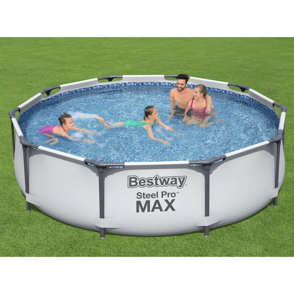 Bestway 56408 Rund Aufstellpool Stahl Pro Max 305x76 CmGestalten: Rund, Maße: 3 - 3,99 M, Filterpumpe: 58381 2 Bestway 56408 Rund Aufstellpool Stahl Pro Max 305x76 CmGestalten: Rund, Maße: 3 - 3,99 M, Filterpumpe: 58381 – Bild 2