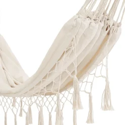 KESSER® Hängematte 300kg Belastbar 320x150cm Max. Belastbarkeit 300 Kg , 1-2 Personen , Atmungsaktiv Fransen Wetterfest Camping Garten Tuchhängematte Mehrpersonen, Farbe:Beige -Garten- & Gewächshäuser Geschäft 7e3a31c53e3822afb0af42802dd72ebd