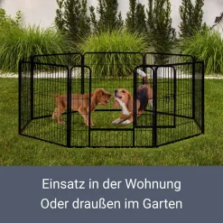 Juskys Welpenauslauf Plus 160 X 160 X 80 Cm – Welpenlaufstall 8-teilig Aus Metall – Freigehege Mit Tür – Welpengitter Für Hunde, Hasen & Kleintiere -Garten- & Gewächshäuser Geschäft 7e3f6d1aa2e430ef929b974e96588acb