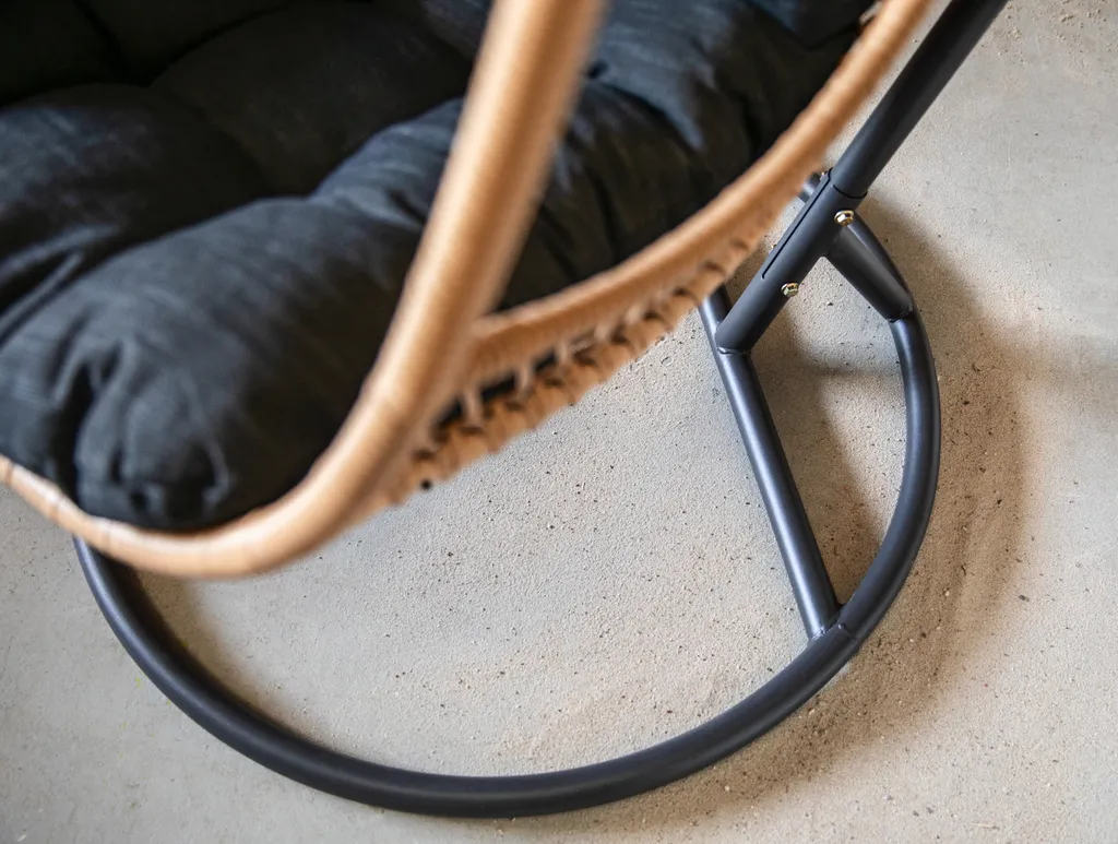 Dehner Hängesessel Venezia, Ca. 197 X 82.5 X 101.5 Cm, Stahl/Polyester, Schwarz/beige 4 Dehner Hängesessel Venezia, Ca. 197 X 82.5 X 101.5 Cm, Stahl/Polyester, Schwarz/beige – Bild 4