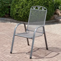Greemotion Gartenmöbelset Set Toulouse Rund 4x Stuhl, 1x Tisch Grau Metall -Garten- & Gewächshäuser Geschäft 7ebd559809b134e25ba115ac9bc0baf7