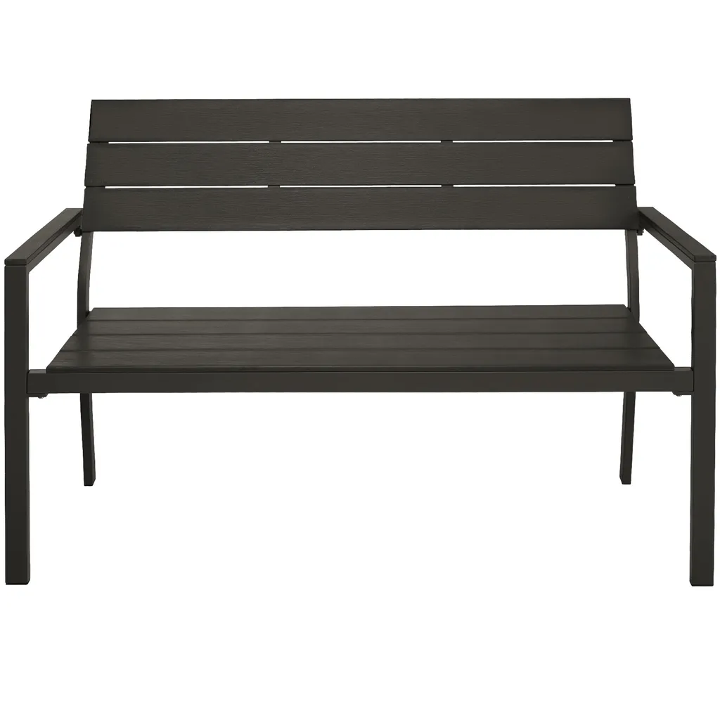 Tectake Gartenbank Line 2-Sitzer Mit Aluminiumrahmen 128x59x88cm - Dunkelgrau 8 Tectake Gartenbank Line 2-Sitzer Mit Aluminiumrahmen 128x59x88cm - Dunkelgrau – Bild 8