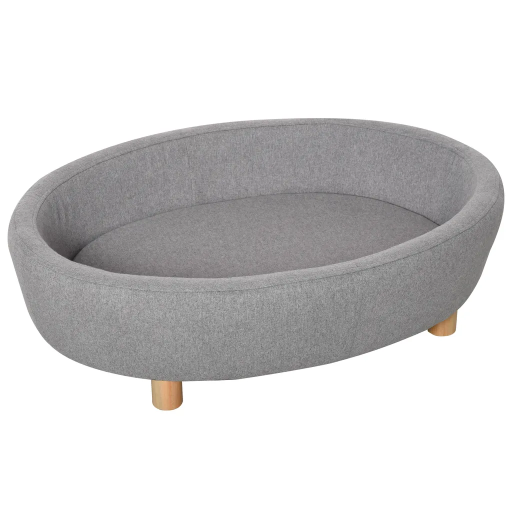 PawHut Hundesofa Haustiersofa Oval Morderne Gebürstetes Stoff Für Kleine Hunde Und Katzen 81 X 61 X 24 Cm Grau 8 PawHut Hundesofa Haustiersofa Oval Morderne Gebürstetes Stoff Für Kleine Hunde Und Katzen 81 X 61 X 24 Cm Grau – Bild 8