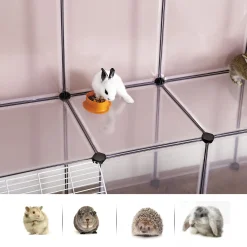 SONGMICS Kleintierkäfig 2-stöckig Freigehege Haustierkäfig Kunststoff-Stahlgitter Für Kleintiere Hamster Hasen Meerschweinchen Transparente LPC004W01 -Garten- & Gewächshäuser Geschäft 7f17dc45b7f263e659e458ce6f6d8852