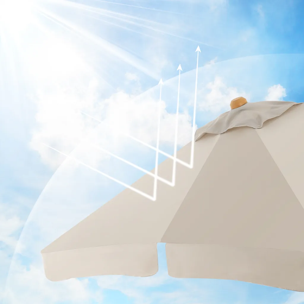 SONGMICS Sonnenschirm Für Den Balkon, 200 X 125 Cm, Rechteckiger Balkonschirm, Sonnenschutz, Schirmmast, Schirmrippen Aus Holz, Knickbar, Ohne Ständer, Garten, Outdoor, Beige GPU26BE 4 SONGMICS Sonnenschirm Für Den Balkon, 200 X 125 Cm, Rechteckiger Balkonschirm, Sonnenschutz, Schirmmast, Schirmrippen Aus Holz, Knickbar, Ohne Ständer, Garten, Outdoor, Beige GPU26BE – Bild 4