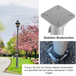 Wolketon Sonnenschirmstaender Universal Bodenplatte Ampelschirm Bodentraeger Silber 16 Cm -Garten- & Gewächshäuser Geschäft 7f731f5619bc5d5b2a322ef9c44a3869