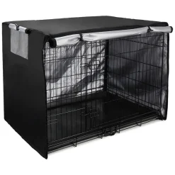 PMS Hundekäfig Abdeckung 210D Oxford Hundegitterbox Schutzhülle Wasserdicht Abdeckplane, 109x74x76cm