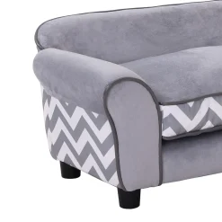 PawHut Hundesofa, Haustiersofa Mit Erhöhten Füßen, Hundecouch, Hundeliege Mit Kissen, Hundebett, Katzensofa, Waschbar, Samt, Grau, 73,5 X 41 X 33 Cm -Garten- & Gewächshäuser Geschäft 7fcfd4c19b34f66e86cf57d10b739bcb
