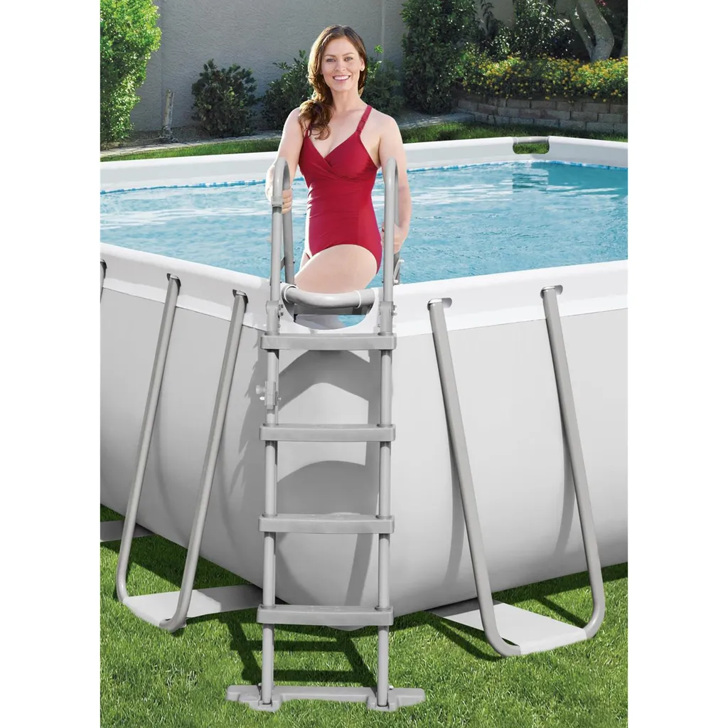 Bestway 56456 Oberirdischer Rechteckiger Pool Power Steel 412x201x122cmHöhe (cm): 122, Breite (cm): 201, Länge (cm): 412, Gestalten: Rechteckig, Maße: 4 - 4,99 M, Filterpumpe: 58383 9 Bestway 56456 Oberirdischer Rechteckiger Pool Power Steel 412x201x122cmHöhe (cm): 122, Breite (cm): 201, Länge (cm): 412, Gestalten: Rechteckig, Maße: 4 - 4,99 M, Filterpumpe: 58383 – Bild 9