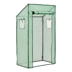 En.casa Tomatengewächshaus Marzano 100 X 60 X 174 Cm Mit Pultdach Foliengewächshaus Treibhaus Gewächshaus Stahlrahmen Grün