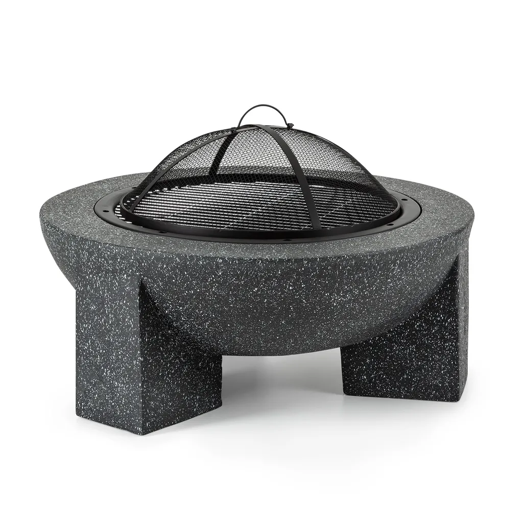 Blumfeldt Troja Feuerschale Grill Ø 75 Cm Mit Funkenfang Stahl MgO-Kunststein Feuerfest 1 Blumfeldt Troja Feuerschale Grill Ø 75 Cm Mit Funkenfang Stahl MgO-Kunststein Feuerfest