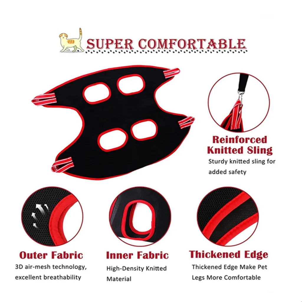 YisibaihTao Hundepflege Hängematte Zum Nagelschneiden, Badetasche, Hängematten Helfer, Rückhaltetasche Für Katze, Hund, Rot(XS) 8 YisibaihTao Hundepflege Hängematte Zum Nagelschneiden, Badetasche, Hängematten Helfer, Rückhaltetasche Für Katze, Hund, Rot(XS) – Bild 8