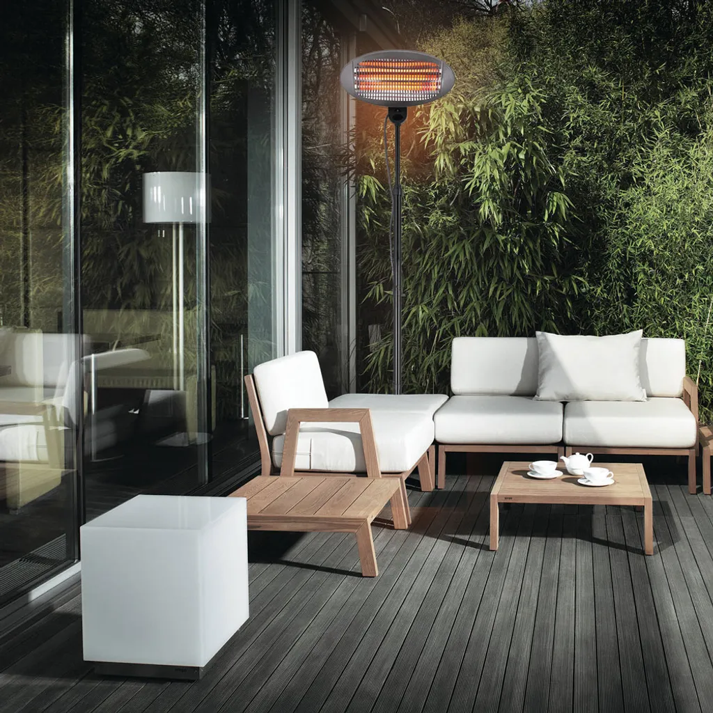 Monzana Heizstrahler Wärmestrahler Terrassenheizer 3 Heizstufen 2000 Watt Stabiler Metallfuß Umkippsicherung 2 Monzana Heizstrahler Wärmestrahler Terrassenheizer 3 Heizstufen 2000 Watt Stabiler Metallfuß Umkippsicherung – Bild 2