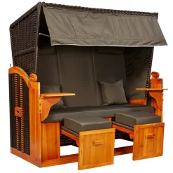 Intergrill Strandschönheiten Claudia Ostsee XXL Strandkorb 2,5-Sitzer VerschiedeneNachbildung Inkl Hülle Intergrill Strandkorb 2,5-Sitzer Claudia Ostsee Grau