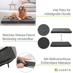 Juskys Hundebett Milow Orthopädisch 92x69cm - Hundekissen Flauschig & Stabil - Bezug Abnehmbar & Waschbar – Hundematte Für Mittlere Hunde - Grau -Garten- & Gewächshäuser Geschäft 802dc9e6ab3c781de467772be2324450
