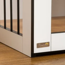 Pawhut Hundekäfig Schrank Haustierkäfig Tierkäfig Für Große Hunde Hundehütte Mit Tischoberfläche Hundebox Innen Spanplatte Dunkelwalnuss+Weiß 106 X 60 X 76 Cm -Garten- & Gewächshäuser Geschäft 80353124f56376102c1c5aec76031355