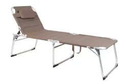 Linder Exclusiv XXL Sonnenliege Dreibeinliege Gartenliege Taupe Gepolstert