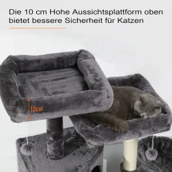 MSmask Kratzbaum XXL,Kratzbaum 153cm, Kletterbaum Mit 2 Kuschelige Aussichtsplattformen, Stabiler GroßerKletterbaum Mit Sisal-Kratzstangen, 2 Häuschen Und 2 Korb, Kratzbrett, Hängematte -Garten- & Gewächshäuser Geschäft 804bf5aeab7ea63d65a2955a6473482c