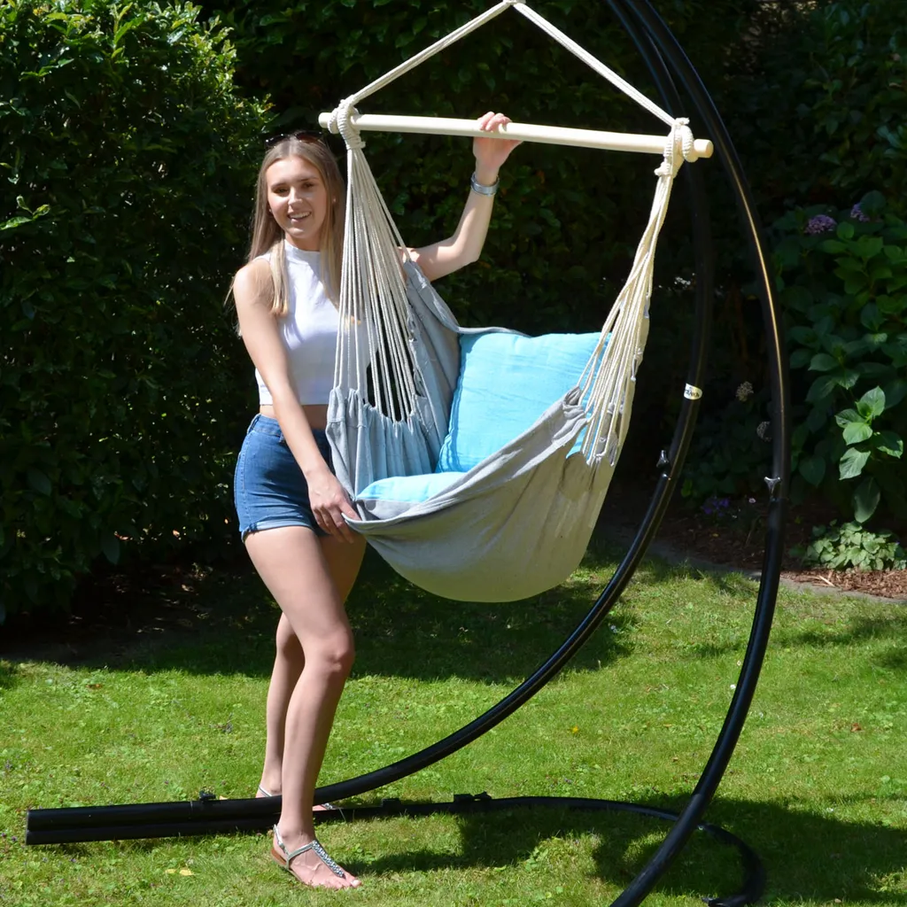 Amanka Balkon Hängesessel Mit 2 Kissen Zum Wenden - Outdoor Hängeschaukel Für Garten 13 Amanka Balkon Hängesessel Mit 2 Kissen Zum Wenden - Outdoor Hängeschaukel Für Garten – Bild 13