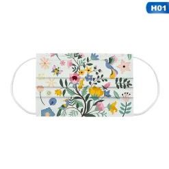 Redcoringe 50 Stk Kinder Einwegmaske Blume Einweg Gesichtsmaske Mund-Nasen-Schutz 3-lagig Gesichtsschutz Für Mädchen -Garten- & Gewächshäuser Geschäft 8090a13012627b74240155b6801185c3 1