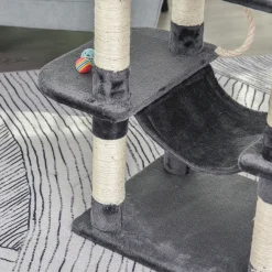 Pawhut Katzenbaum Luxus Mit Hängematte Katzenhaus Kletterbaum Mit Hängematte Und Katzenhaus Katzenspielturm Dunkelgrau 60 X 48 X 144 Cm -Garten- & Gewächshäuser Geschäft 80caf37b62cf204900ec92365a28f30e