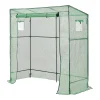 En.casa Gewächshaus Vlaardingen 198x78x200cm Mit Pultdach Foliengewächshaus Treibhaus Für Tomaten Stahlrahmen Grün