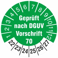 KDS 10 Prüfetiketten Nach DGUV Vorschrift 70 30 Mm Prüfplaketten 2022-27
