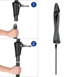SONGMICS Sonnenschirm Ø 270cm Halbrund Sonnenschutz Bis UPF 50+ Balkonschirm Mit Kurbel Terrassenschirm Ohne Ständer Grau GPU31GY -Garten- & Gewächshäuser Geschäft 81640a733e5749a45e9d3c267904f2d4