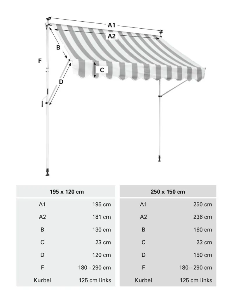 Gardinia Klemm-Markise Föhr Beige-weiß 250 X 150 Cm 4 Gardinia Klemm-Markise Föhr Beige-weiß 250 X 150 Cm – Bild 4