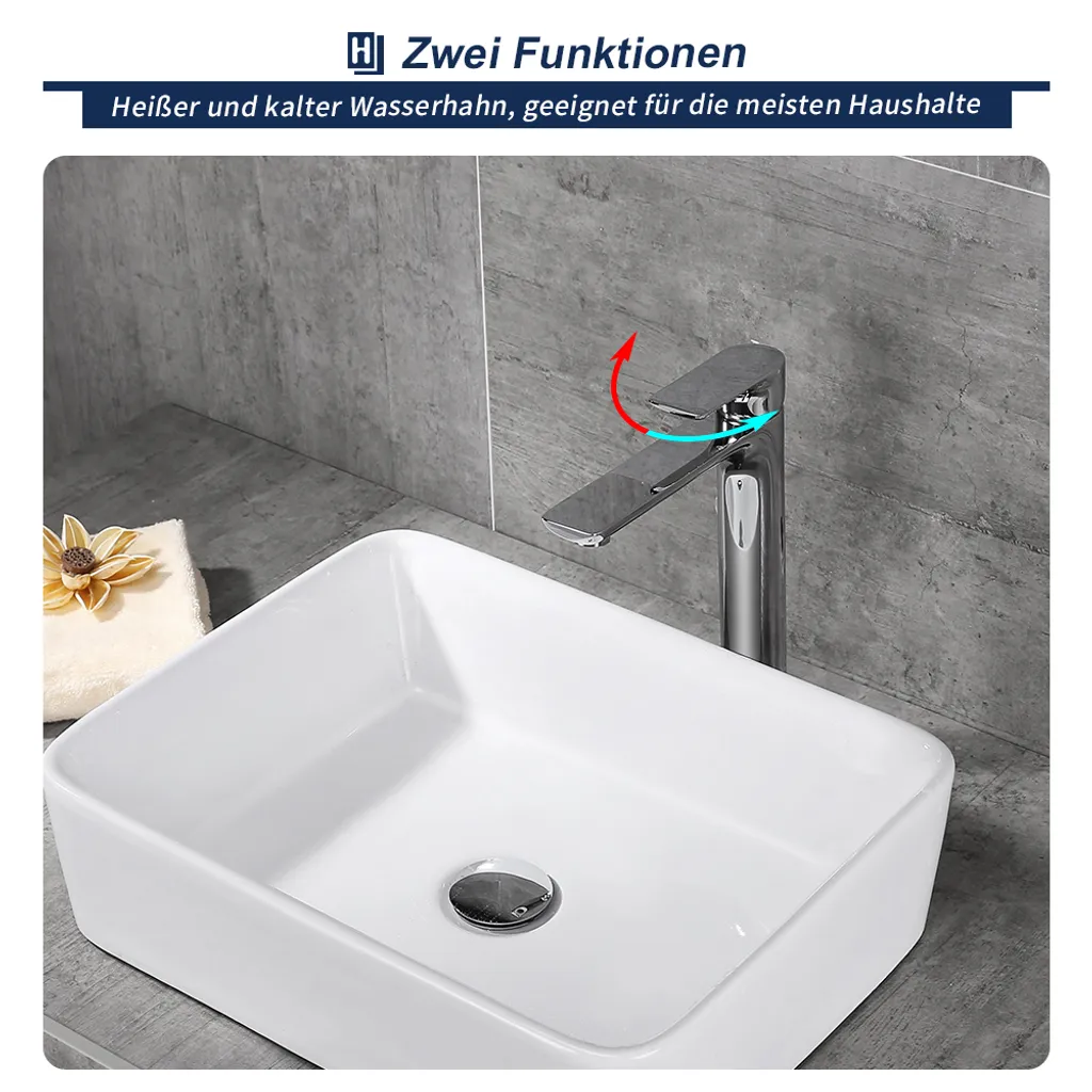 Wasserhahn Bad Hoch Waschbeckenarmatur Badarmatur Mit Langem Wasserauslass Armatur Bad Waschtischarmatur Einhandmischer Mit Auslauf Höhe 245 Mm, Homelody 4 Wasserhahn Bad Hoch Waschbeckenarmatur Badarmatur Mit Langem Wasserauslass Armatur Bad Waschtischarmatur Einhandmischer Mit Auslauf Höhe 245 Mm, Homelody – Bild 4