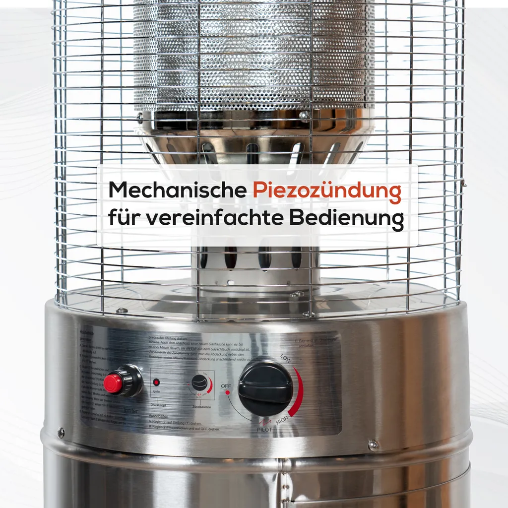 TroniTechnik® Heizstrahler Gas Heizpilz Heizgerät Terrassenheizer Terrassenheizstrahler 11 KW Gasheizstrahler Inkl. Schutzhülle Edelstahl 6 TroniTechnik® Heizstrahler Gas Heizpilz Heizgerät Terrassenheizer Terrassenheizstrahler 11 KW Gasheizstrahler Inkl. Schutzhülle Edelstahl – Bild 6